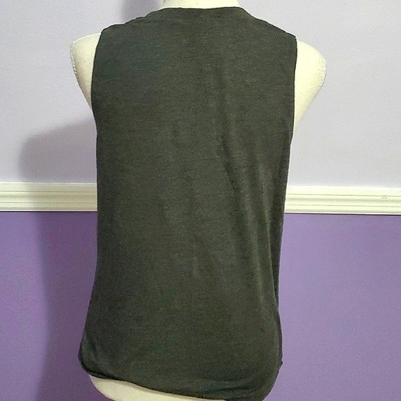 Modern Lux Grunge Charcoal Moon Child Zodiac Cosmos Graphic Muscle Tee Shirt - Picture 5 of 7